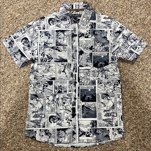 Just Attitude Other - Comic Print Casual Button Down Shirt